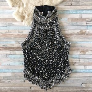 Vintage Silk & Sequin Top, M but fits like S-XS
